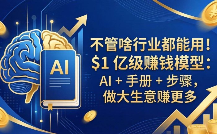 不管啥行业都能用！$1 亿级赚钱模型：AI + 手册 + 步骤，做大生意赚更多