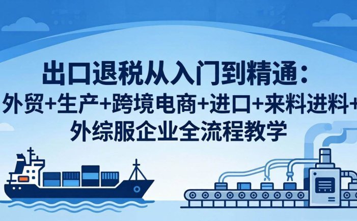 出口退税从入门到精通：外贸+生产+跨境电商+进口+来料进料+外综服企业全流程教学