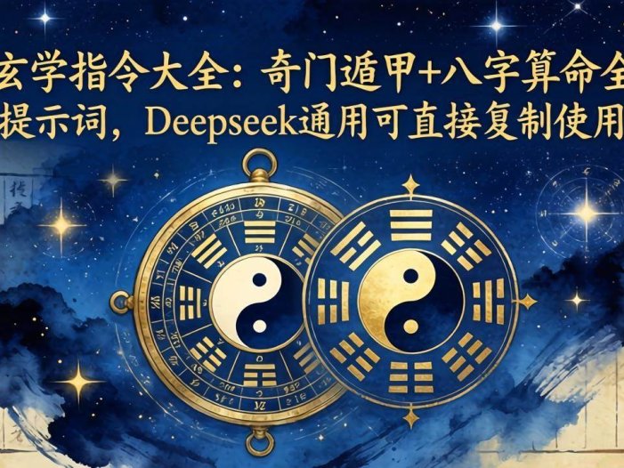 AI玄学指令大全：奇门遁甲+八字算命全套提示词，Deepseek通用可直接复制使用
