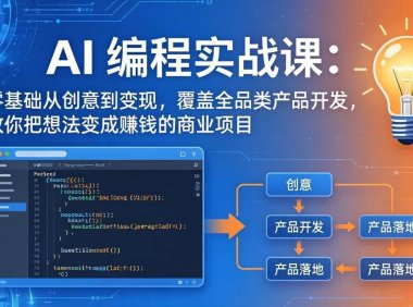 AI编程实战课-第三期-6月更新：零基础从创意到变现，覆盖全品类产品开发，把想法变成赚钱项目