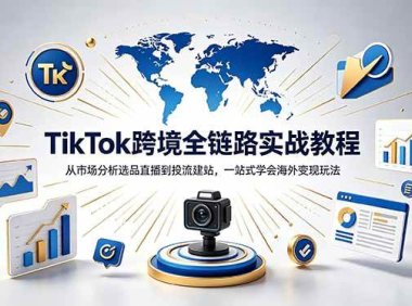 TikTok+独立站跨境基础全套教程，拆解平台盈利逻辑，新手从零跑通变现全流程