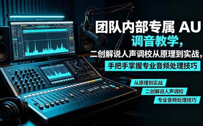 某大佬团队内部专属 AU 调音教学，二创解说人声调校从原理到实战，手把手掌握专业音频处理技巧