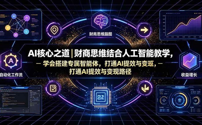 AI核心之道｜财商思维结合人工智能教学，学会搭建专属智能体，打通AI提效与变现路径