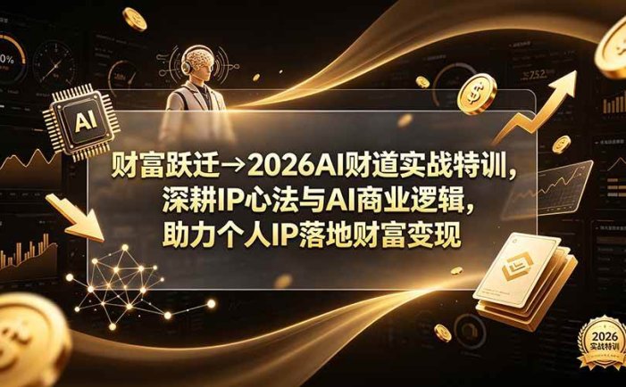 财富跃迁→2026AI财道实战特训，深耕IP心法与AI商业逻辑，助力个人IP落地财富变现