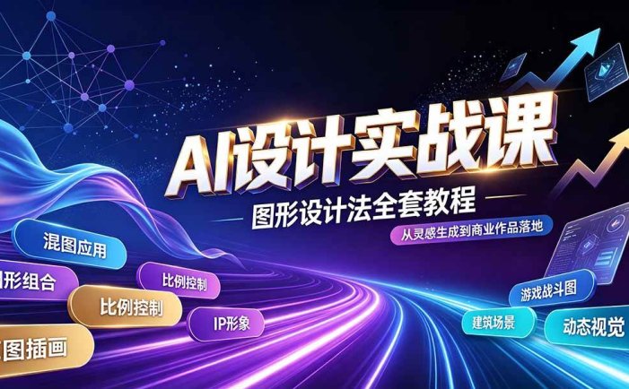 AI设计实战课｜图形设计法全套教程，解锁AI工作流技法，精通插画IP、建筑、游戏视觉创作