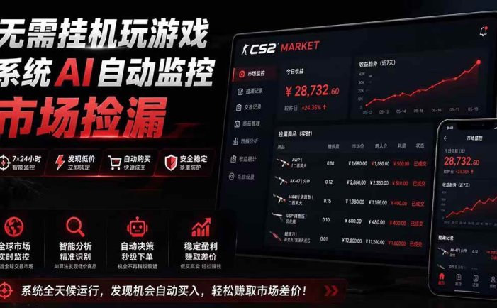 系统AI自动监控市场捡漏，不用玩游戏|只需要一部手机|支持任何形式数据验证