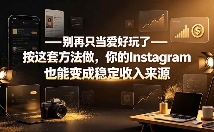 别再只当爱好玩了——按这套方法做，你的Instagram也能变成稳定收入来源