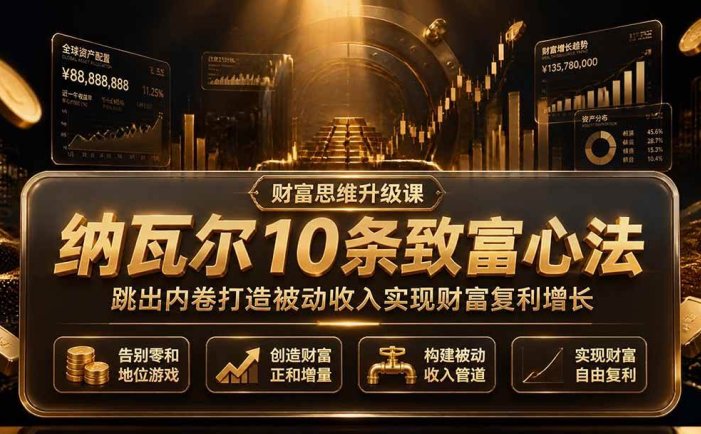 付费文章：纳瓦尔10条致富心法，跳出内卷打造被动收入实现财富复利增长
