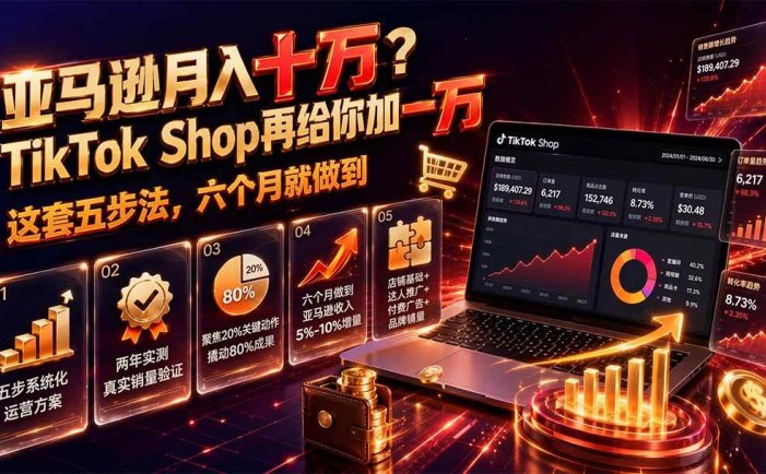 亚马逊月入十万？TikTok Shop再给你加一万——这套五步法，六个月就做到【原创双语字幕】